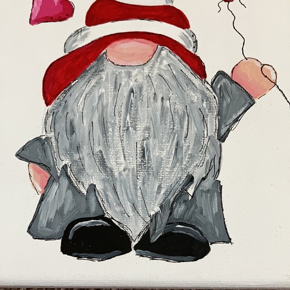 8 x 10 Valentine’s Gnome painting - Picture 5 of 6